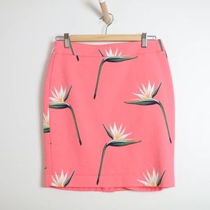 Ann Taylor Pink Bird Of Paradise Floral Skirt Size 4P